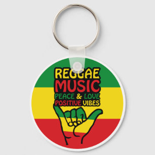 Chaveiro Reggae Shaka Hand com citações positivas