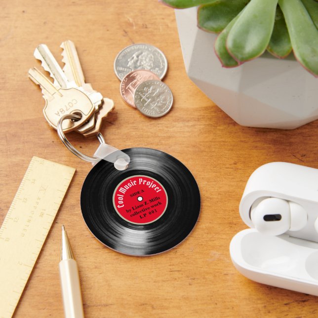 Chaveiro registro de vinilo LP personalizado com o nome Cha (Mesa)