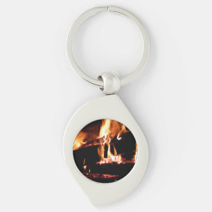 Chaveiro Registros na fotografia de fogo quente da Lareira