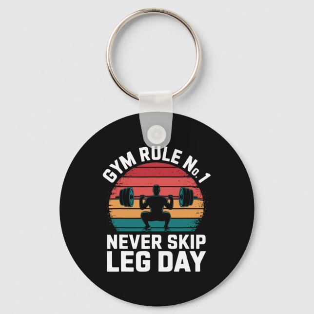 Chaveiro Regra Gym N.O 1 Nunca Ignore O Dia da Perna Retrog (Frente)
