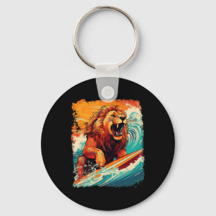 Chaveiro Rei da Pop Art Animal da Selva Leão Paddle Board S