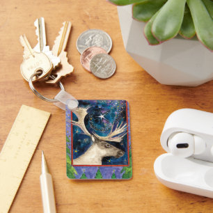 Chaveiro Reinador de Natal à Noite com uma Estrela Brilhant