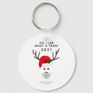 Chaveiro Reindeer de máscara de logotipo para o Natal 2021