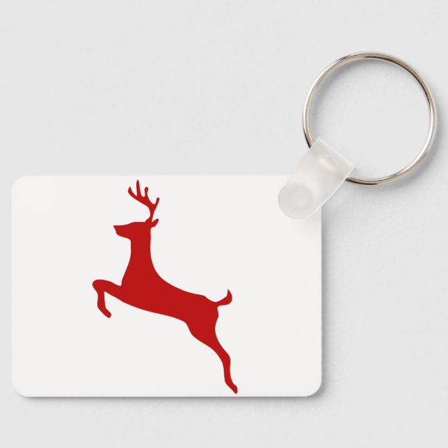 Chaveiro Reindeer Jump Christmas Red Silhouter Hat (Frente)