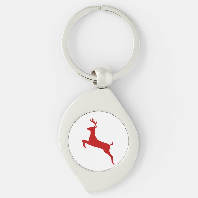 Chaveiro Reindet Salta Natal Red Silhout Bolas de Golfe (Frente)