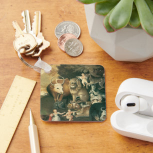 Chaveiro Reino pacífico por Edward Hicks Vintage Folk Art