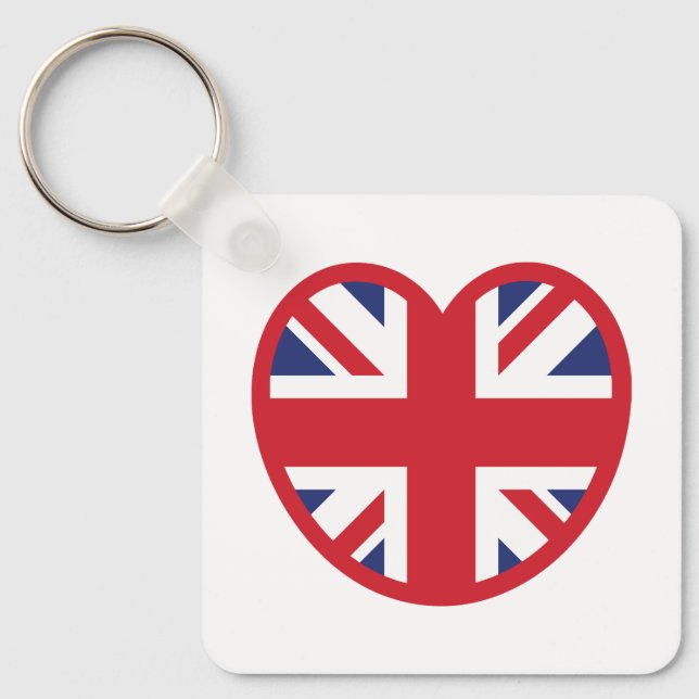 Chaveiro Reino Unido Union Jack Flag Heart (Frente)