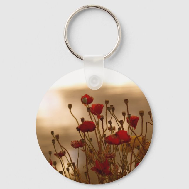 Chaveiro REJOICE Red Poppies Floral Design (Frente)