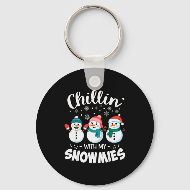 Chaveiro Relaxando Com Meus Snowmies Professor de Boneco de (Frente)