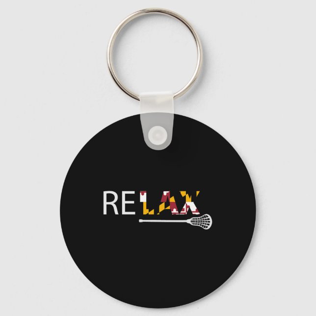 Chaveiro Relaxe Maryland Flag Lacrosse Lax Stick Mens Mulhe (Frente)