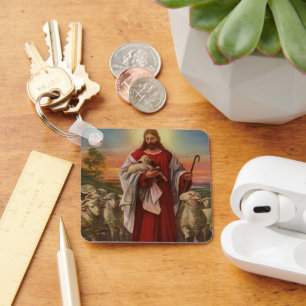 Chaveiro Religião Vintage, Cristo o Bom Pastor Rebanho