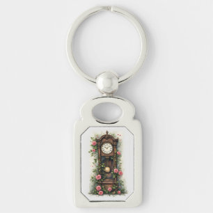 Chaveiro Relógio de Avó Rosa Vintage