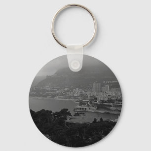 Chaveiro Relógio vintage com vista para a costa de Mônaco M