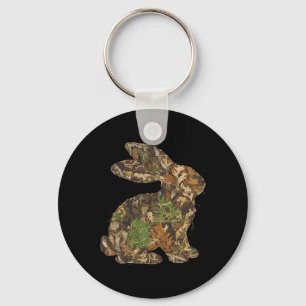 Chaveiro Remendo de coelho de Páscoa camuflado de primavera