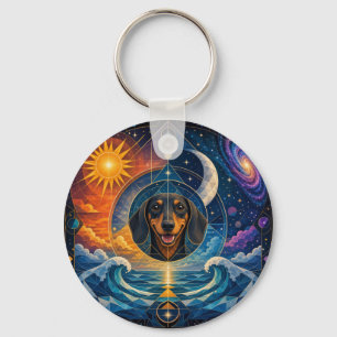 Chaveiro Remendos para Amantes de Dachshund. Adesivo/Insígn