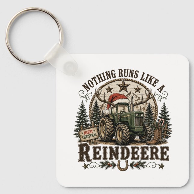Chaveiro Rena de Trator de Natal (Frente)