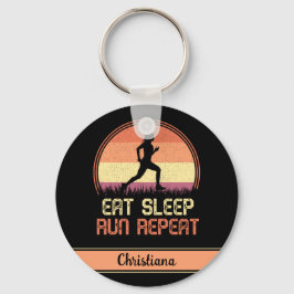 Chaveiro Repetição do atleta retrô de execução de repouso p