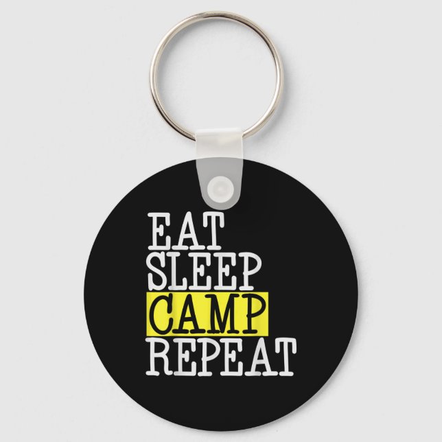 Chaveiro Repetir o acampamento de sono - Acampamento Engraç (Frente)