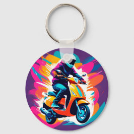 Chaveiro Representação Colorida de Arte de um Canteiro