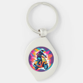 Chaveiro Representação Colorida de Arte de um Canteiro