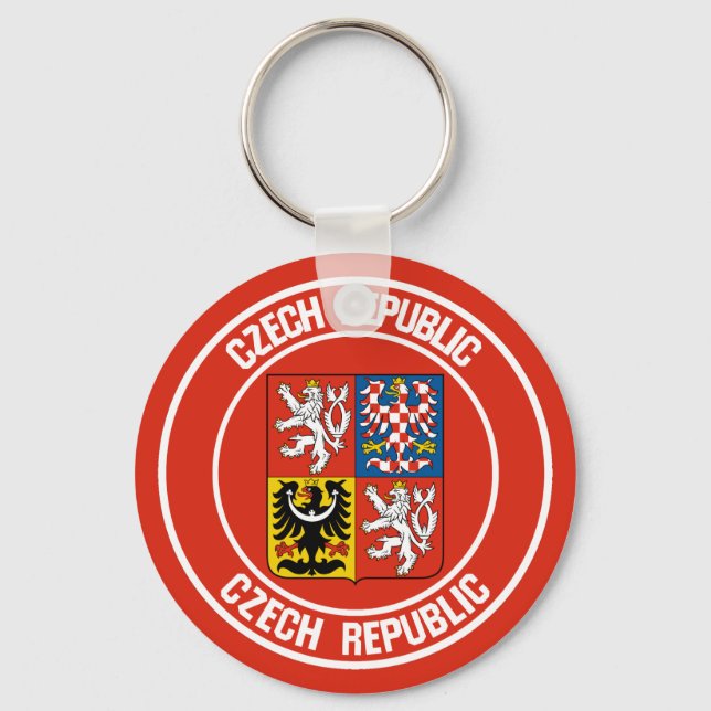 Chaveiro República Checa - Redonda de Emblem (Frente)