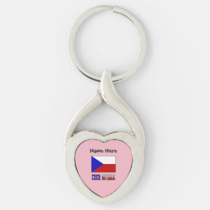Chaveiro República Tcheca e Bandeira Tcheca Personalizadas 