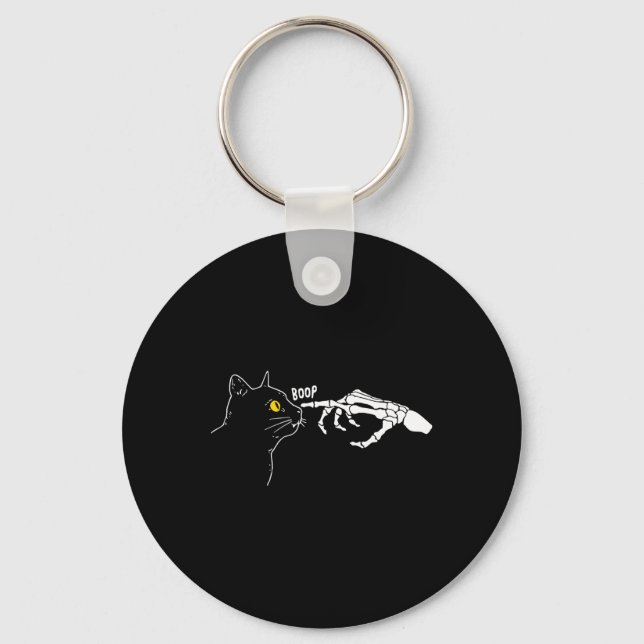 Chaveiro Rero Vintage Black Cat Skeleton Boop Halloween (Frente)