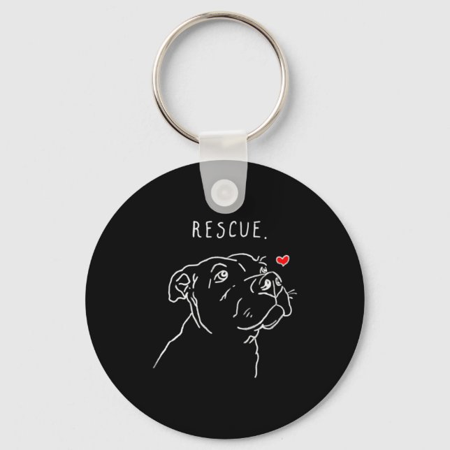 Chaveiro Rescue Dog Tbull Drawing Rescue Mom Adopt Dont _1  (Frente)