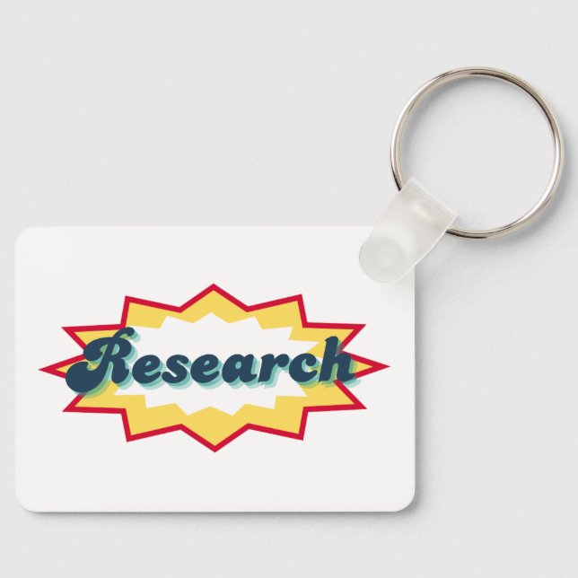 Chaveiro Research Sticker, comic book pop design (Frente)