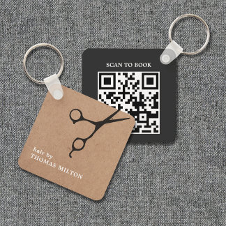 Chaveiro Reserva de Consulta com QR Code Mínimo para Salão