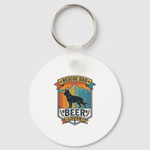 Chaveiro Resgate Pai Amante de Cerveja Cachorro Vintage Pôr