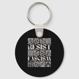 Chaveiro Resista ao Fascismo Boho Floral Sutil Anti Trump S