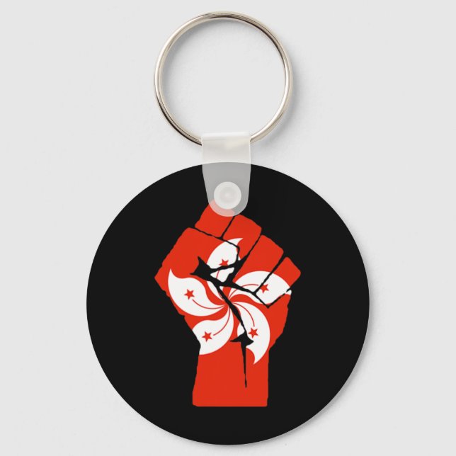 Chaveiro Resiste À Resistência Com Bandeira De Hong Kong (Frente)