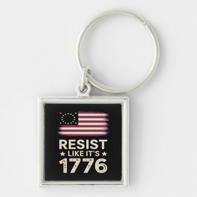Chaveiro Resiste como se fosse 1776 bandeira conservadora a (Frente)