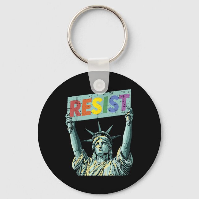 Chaveiro Resistência à Estátua Arco-Íris Liberdade Protesto (Frente)