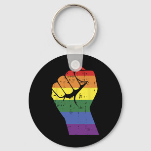 Chaveiro Resistência À Resistência Da Mão Do Arco-Íris Gay