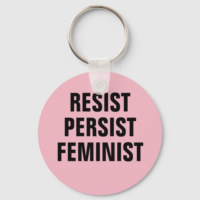 Chaveiro Resistência Feminista Persistente Mulheres Rosa (Frente)