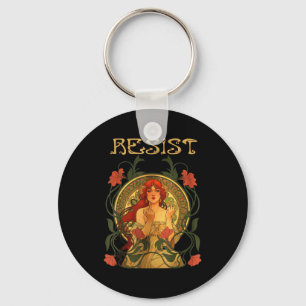 Chaveiro Resistir Art Nouveau Mucha Anti-trump Mulheres Fem