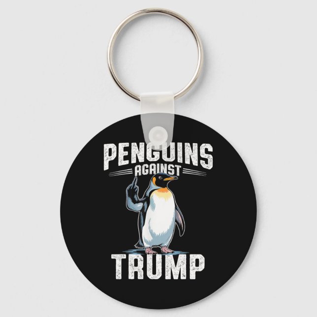 Chaveiro Resistir Pinguins Contra Trump - Tornar Imposto So (Frente)