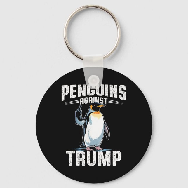 Chaveiro Resistir Pinguins Contra Trump - Tornar o Imposto  (Frente)