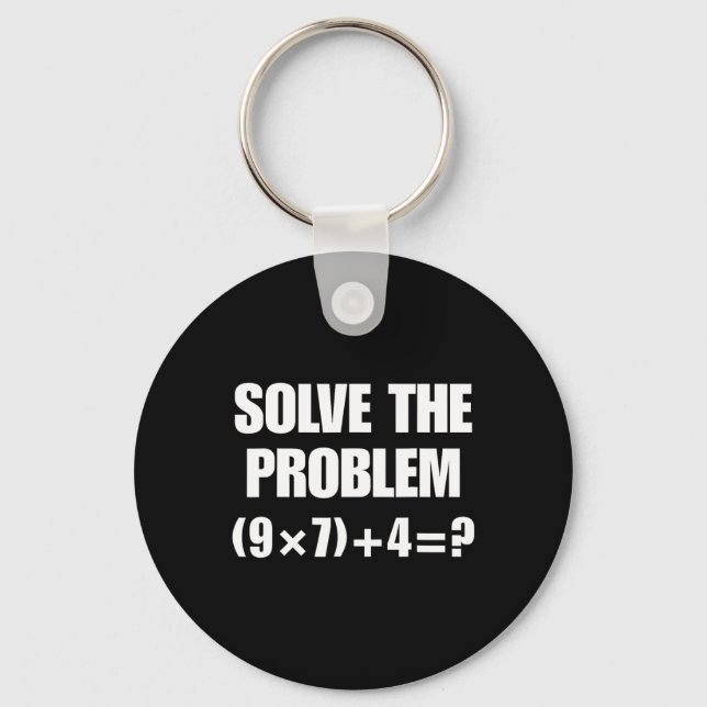 Chaveiro Resolva o Problema – Divertida Equação Matemática  (Frente)