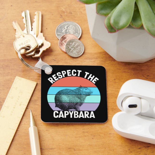Chaveiro Respeite A Camiseta Capybara Funny Capybara Lover (Mesa)