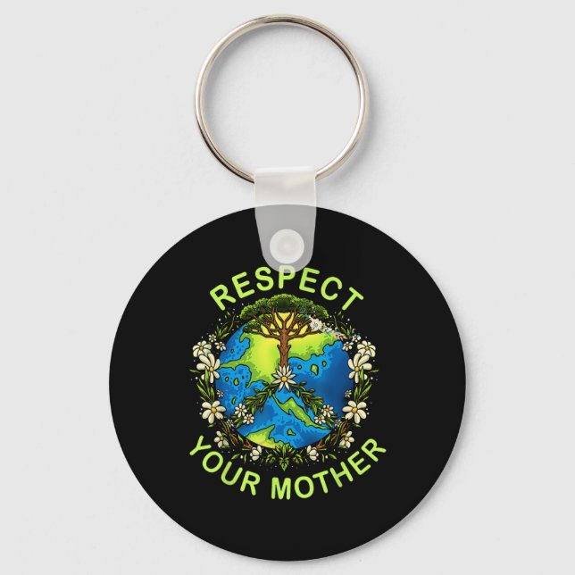 Chaveiro Respeite o seu Dia da Mãe Terra. (Frente)