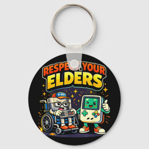 Chaveiro Respeite os mais velhos jogos retrô divertido cont