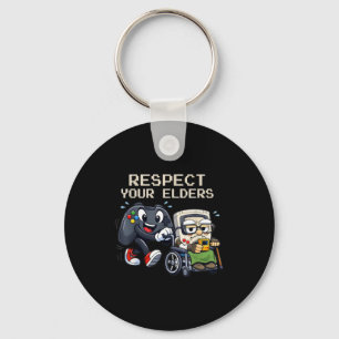 Chaveiro Respeite Seus Anciãos Controle de Jogos Retro Dive