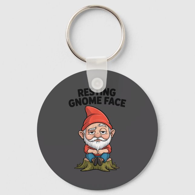 Chaveiro Resting Gnome Face Cute Funny Christmas Kawaii Car (Frente)