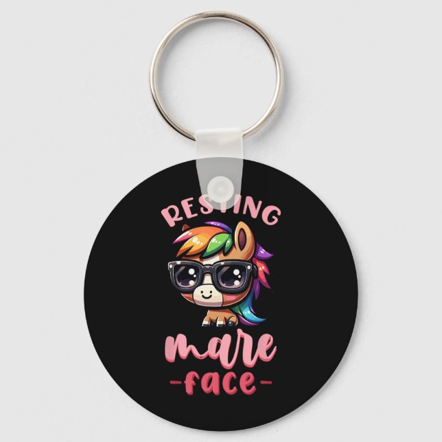 Chaveiro Resting Mare Face I Equestrian Pony Horse Fan (Frente)