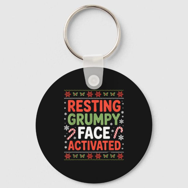 Chaveiro Resting Mpy Face Activated Funny Xmas Quote  (Frente)