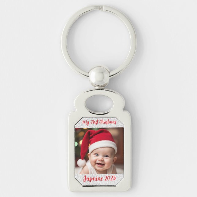 Chaveiro Retângulo de Metal Personalizável para o Primeiro  (Frente)