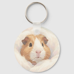 Chaveiro Retrato Adorável de um Porquinho-da-índia Fofo